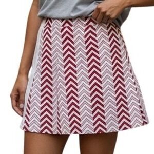 J.McLaughlin Skort Chevron Print Pink Red‎ White Golf Casual Active Medium